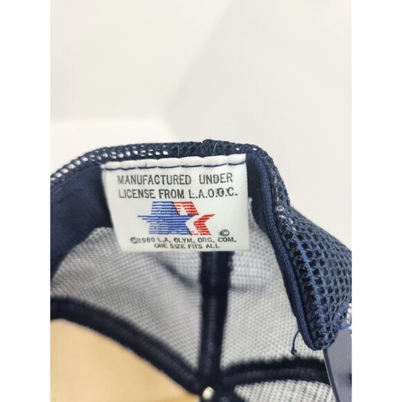 Vintage 1984 Olympics Los Angeles Trucker Hat Red White Blue Snapback Cap USA - Picture 7 of 9